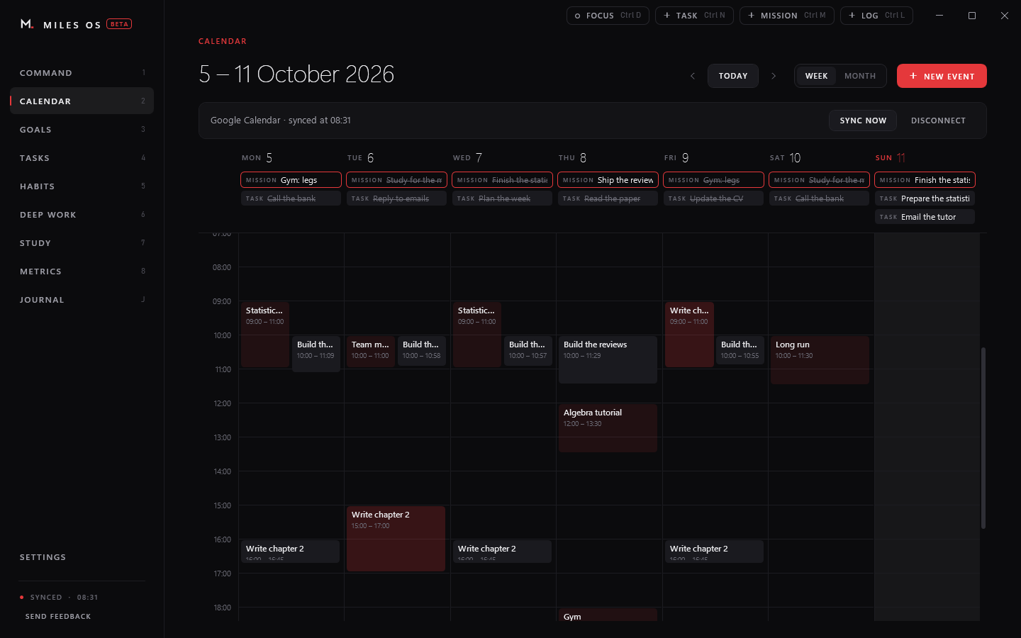 Calendar with Google Calendar